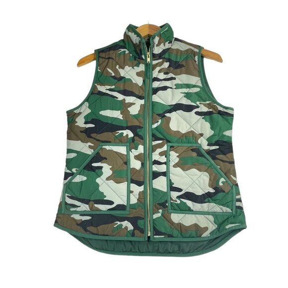 J. Crew Mercantile  Camo/Excursion Printed Quilted Vest Size Small Green - Picture 1 of 6